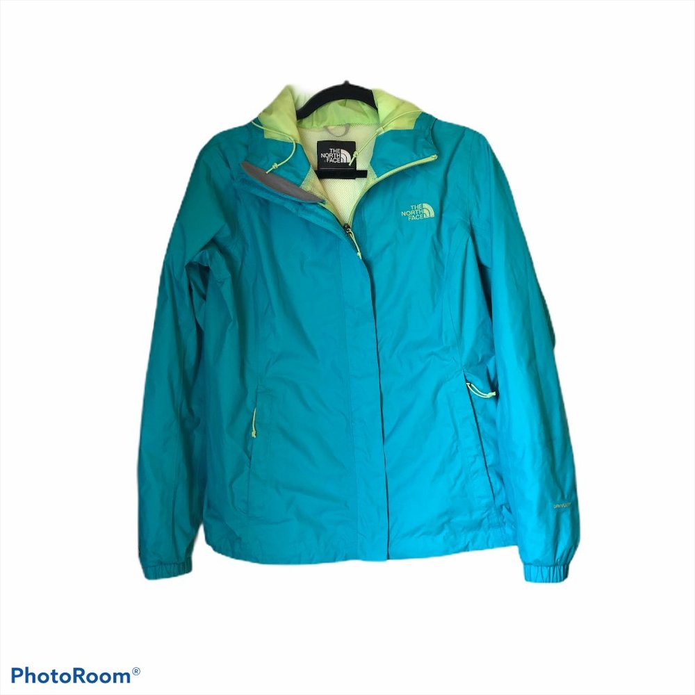 The North Face- Turquoise Dryvent Rain Coat Small